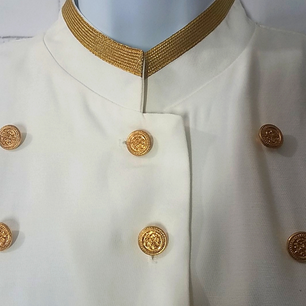 NWT Vintage Sailor Military Style White Top - Picture 2 of 12